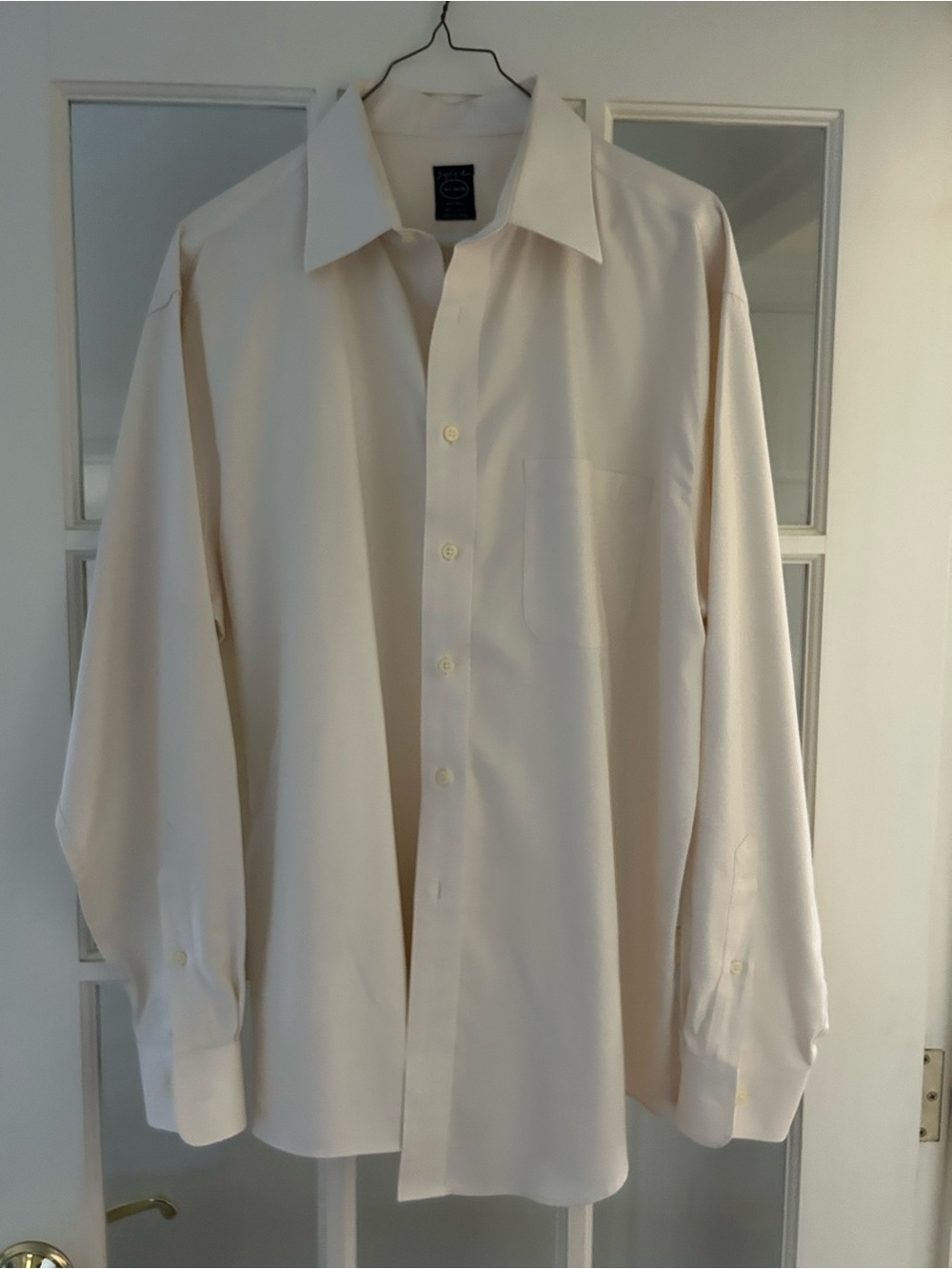 Joseph & Feiss Cream Long Sleeve Dress Shirt with Chest Pocket